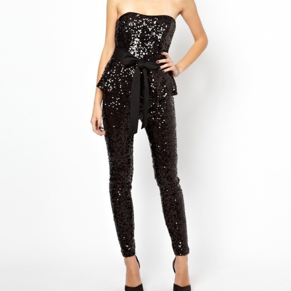 ✨FRENCH CONNECTION SEQUIN PEPLUM JUMPSUIT